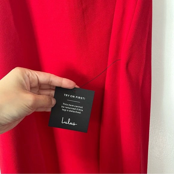 Lulu’s NWT Irresistible Silhouette Red Backless Bustier Halter Midi Dress - Picture 5 of 9